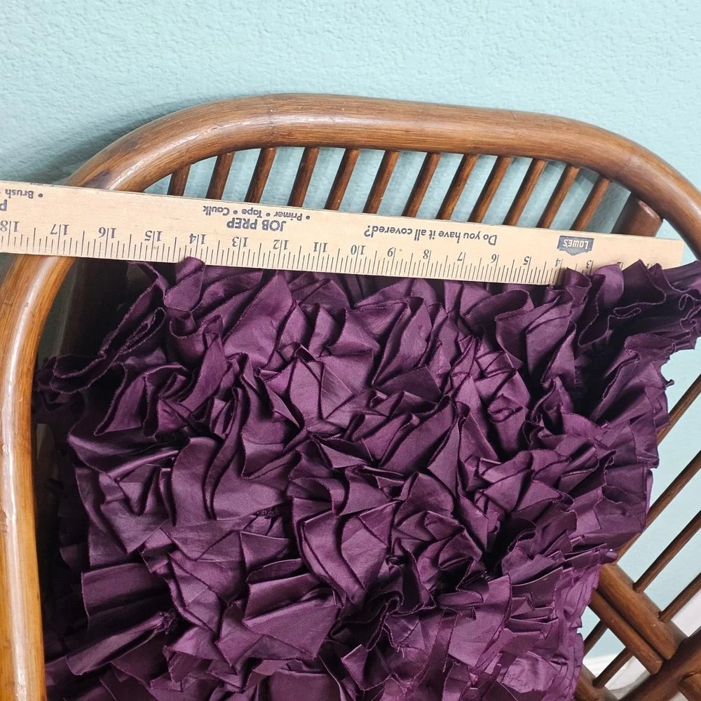 Pier 1 Imports Purple Ruffled Textured Decorative Throw Pillow Square 16x16